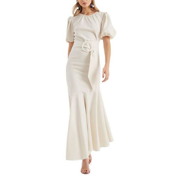 Sachin + Babi Dresses & Skirts - Sachin + Babi Size 22 W NEW Ivory Stretch Crepe Camila Dress Asymetcial Hem NWT